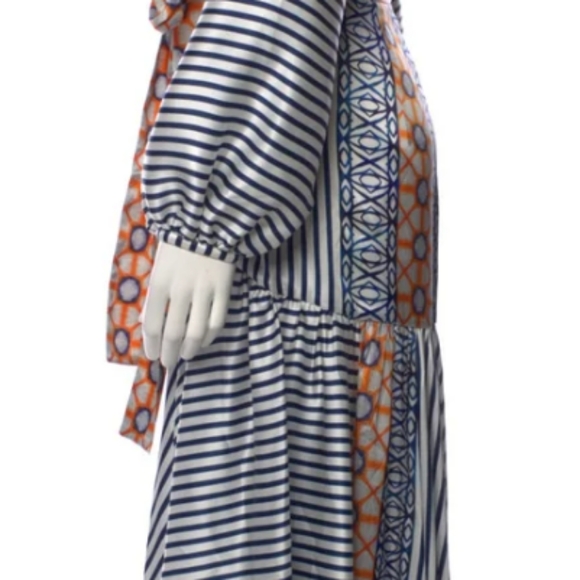 Silvia Tcherassi Mixed Print Silk Dress - Picture 8 of 10